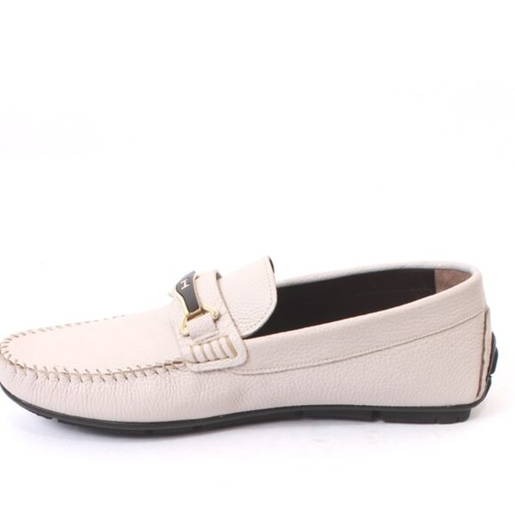 ROBERTO SERPENTINI 54400c Beige Leather Moccasins Loafers Shoes main image 5